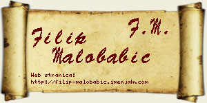 Filip Malobabić vizit kartica